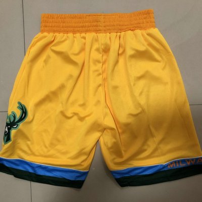 NBA Milwaukee Bucks 2019 city shorts Jaune